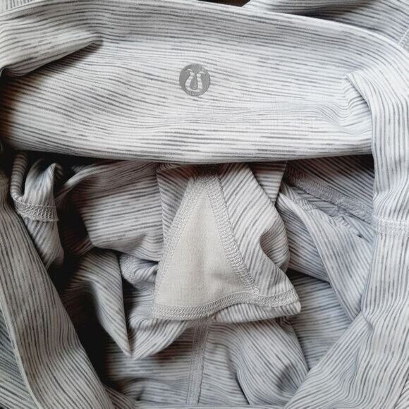 LULULEMON x PELOTON Wunder Under Scalloped Hem High-Rise Crop Leggings Grey Sz 2 - Picture 16 of 16